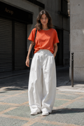 Loose Wide Leg Panelled Casual Trousers
