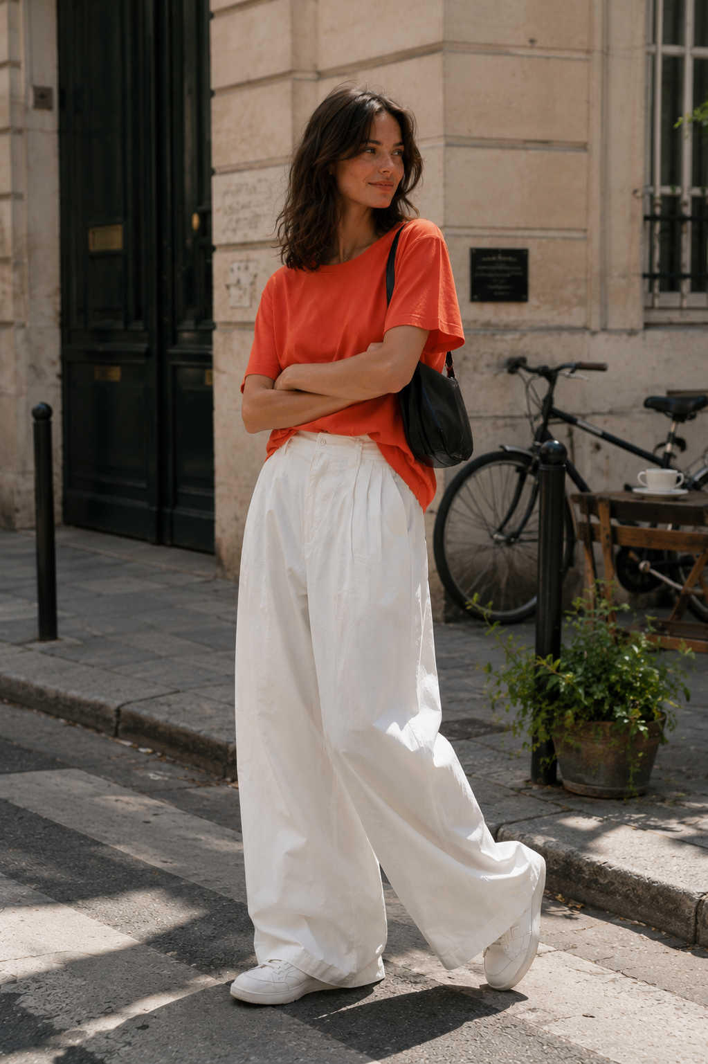 Loose Wide Leg Panelled Casual Trousers